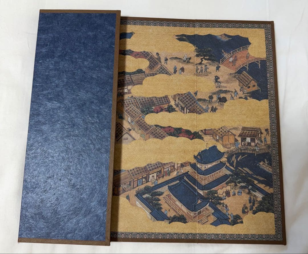 安土 南蛮図屏風 2個セット｜説明書・新聞切り抜き付｜記念複製屏風