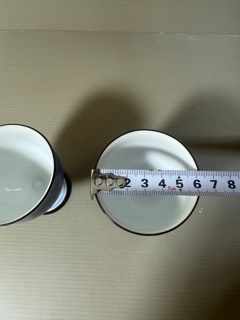 2438 深川製磁　紫なでしこ　百年庵　杯揃　ワインカップ　2客　未使用