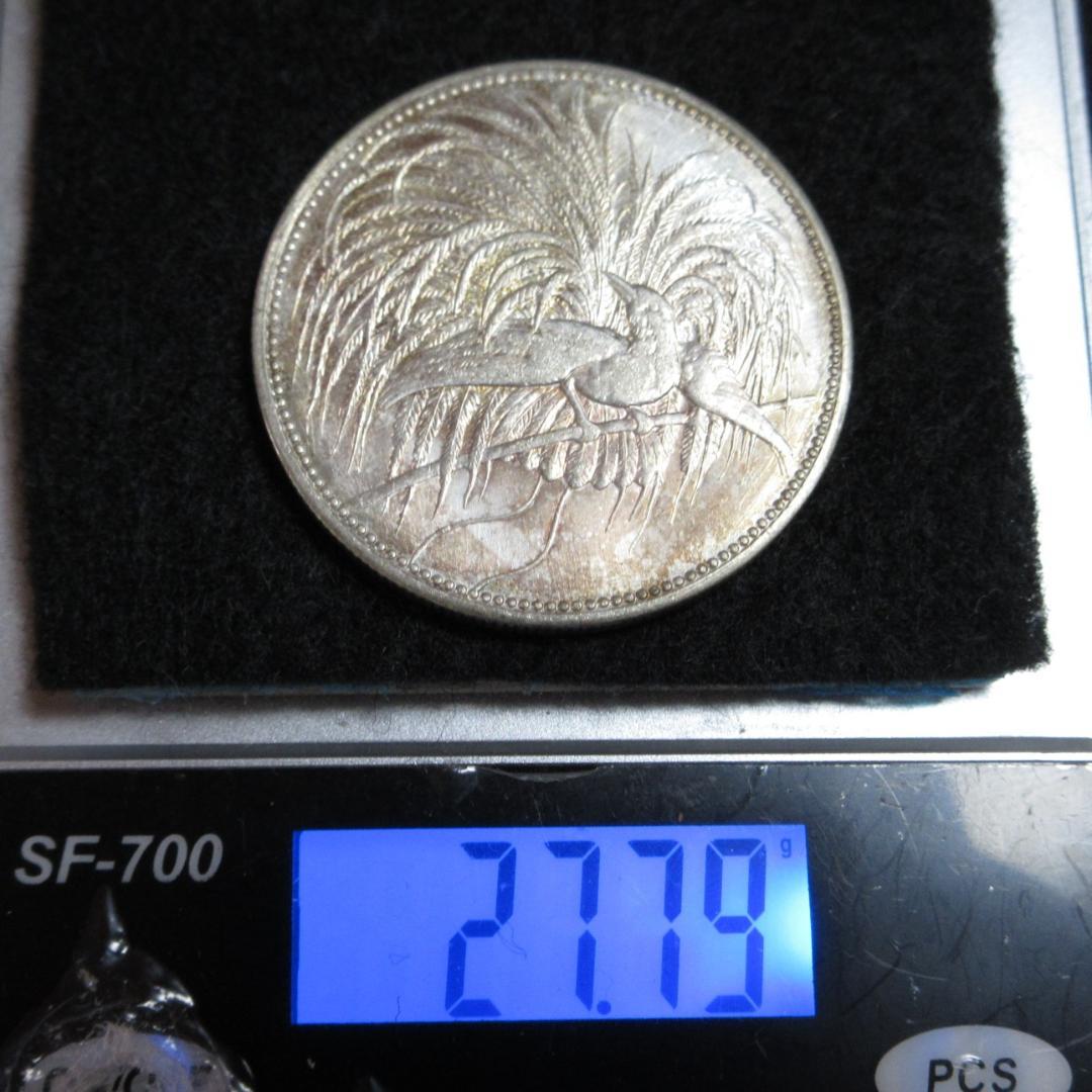 ドイツ領 ニューギニア ５マルク銀貨 極楽鳥1894年