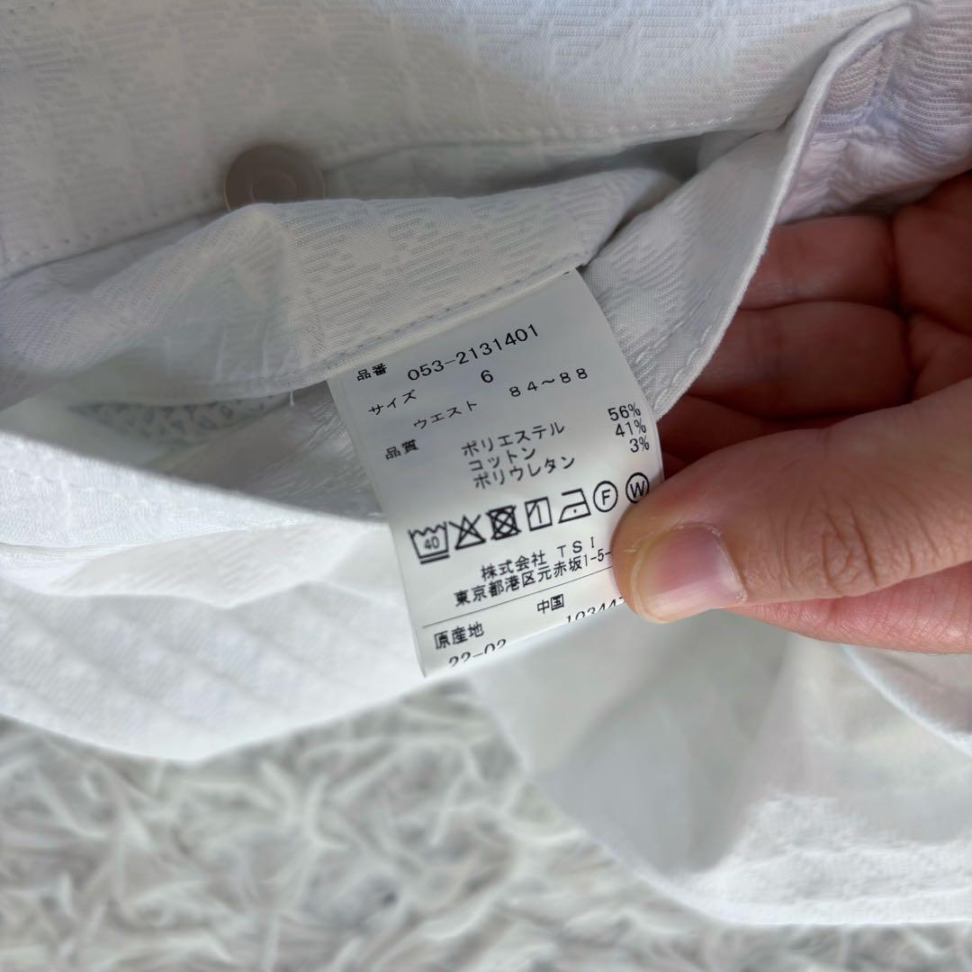 最新作 パーリーゲイツ パンツ 千鳥 ホワイト ストレッチ シンプル