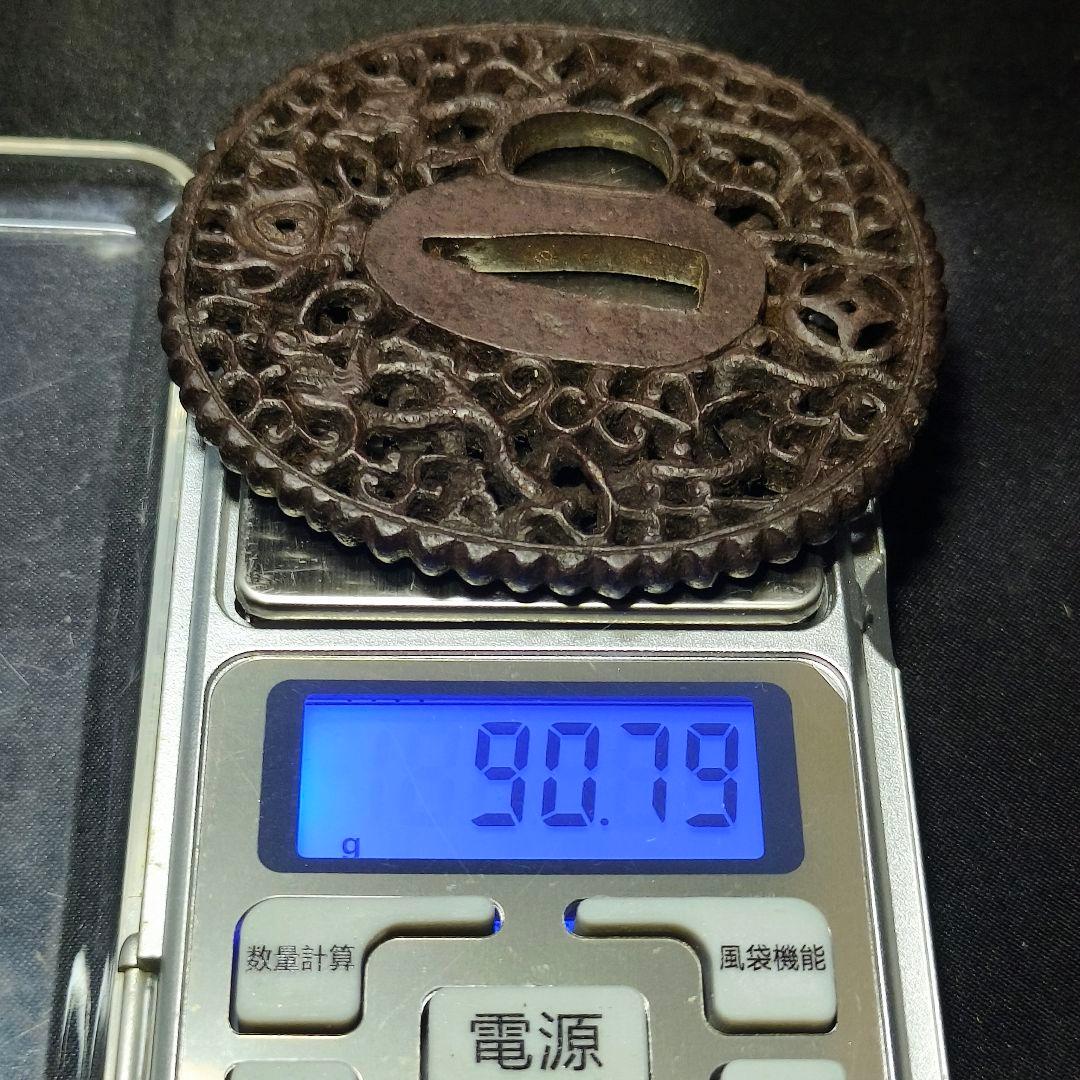 南蛮鍔 刀剣美術 透かし日本刀鍔 鉄地 無銘 江戸骨董 コレクター放出珍品 美品