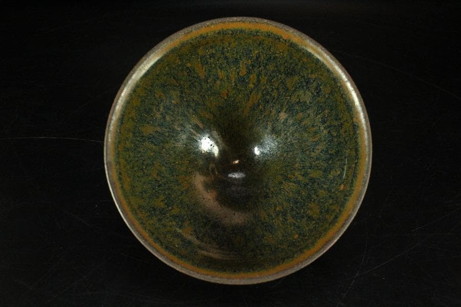 中国美術 唐物 乃木目天目 茶碗 仕服 茶道具(K-RC953)