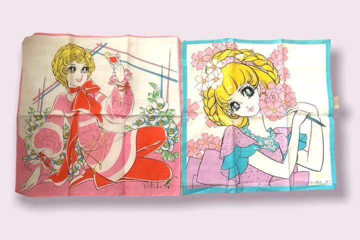 【掘り出し物！非売品未使用】昭和の女性人気漫画家　レトロハンカチ13枚セット