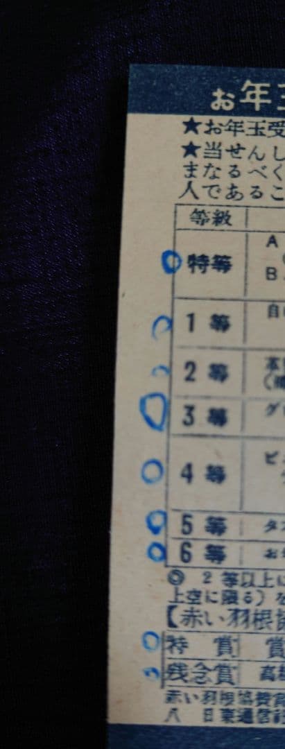 使用済み切手　お年玉年賀はがきのチラシ　レア　昭和レトロ