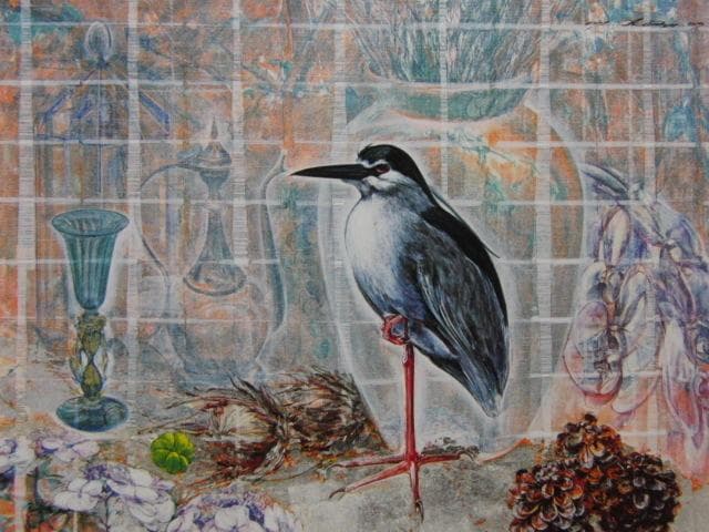 相田幸男、【画室一隅…四季】、希少な大判額装用画集より、美品、日本人画家