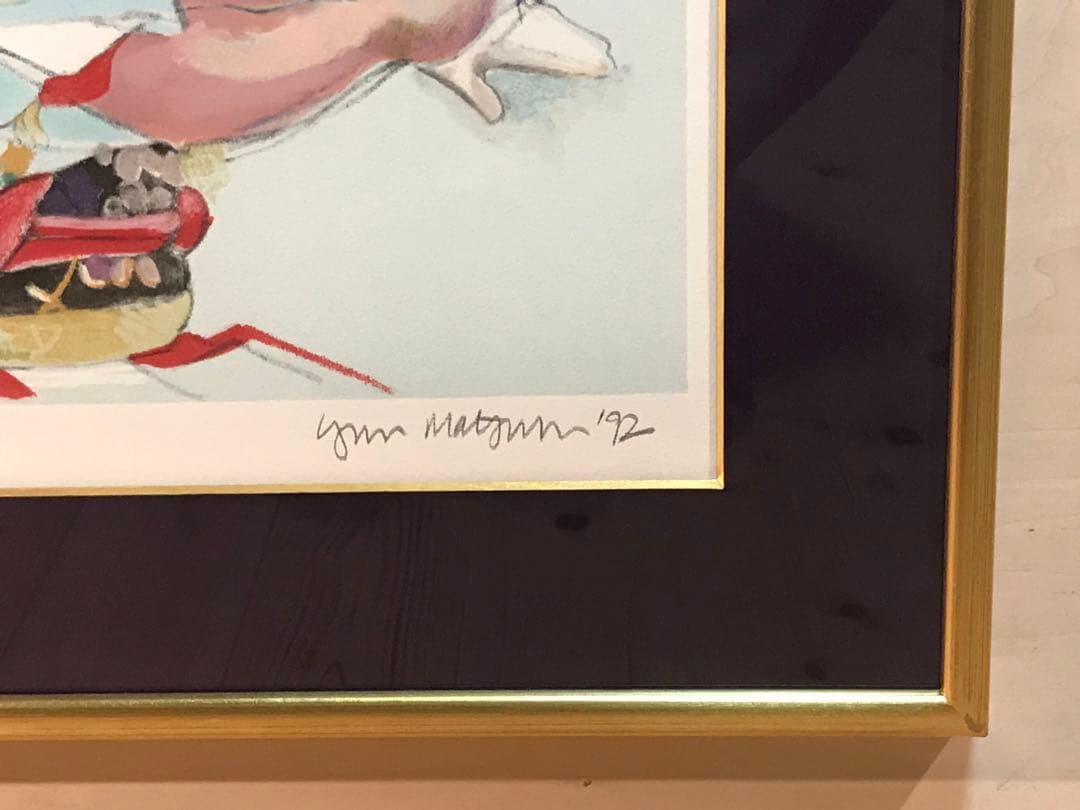 リン松岡「女形と弟子」　リトグラフ　直筆サイン・エディション・作品証明シール有り