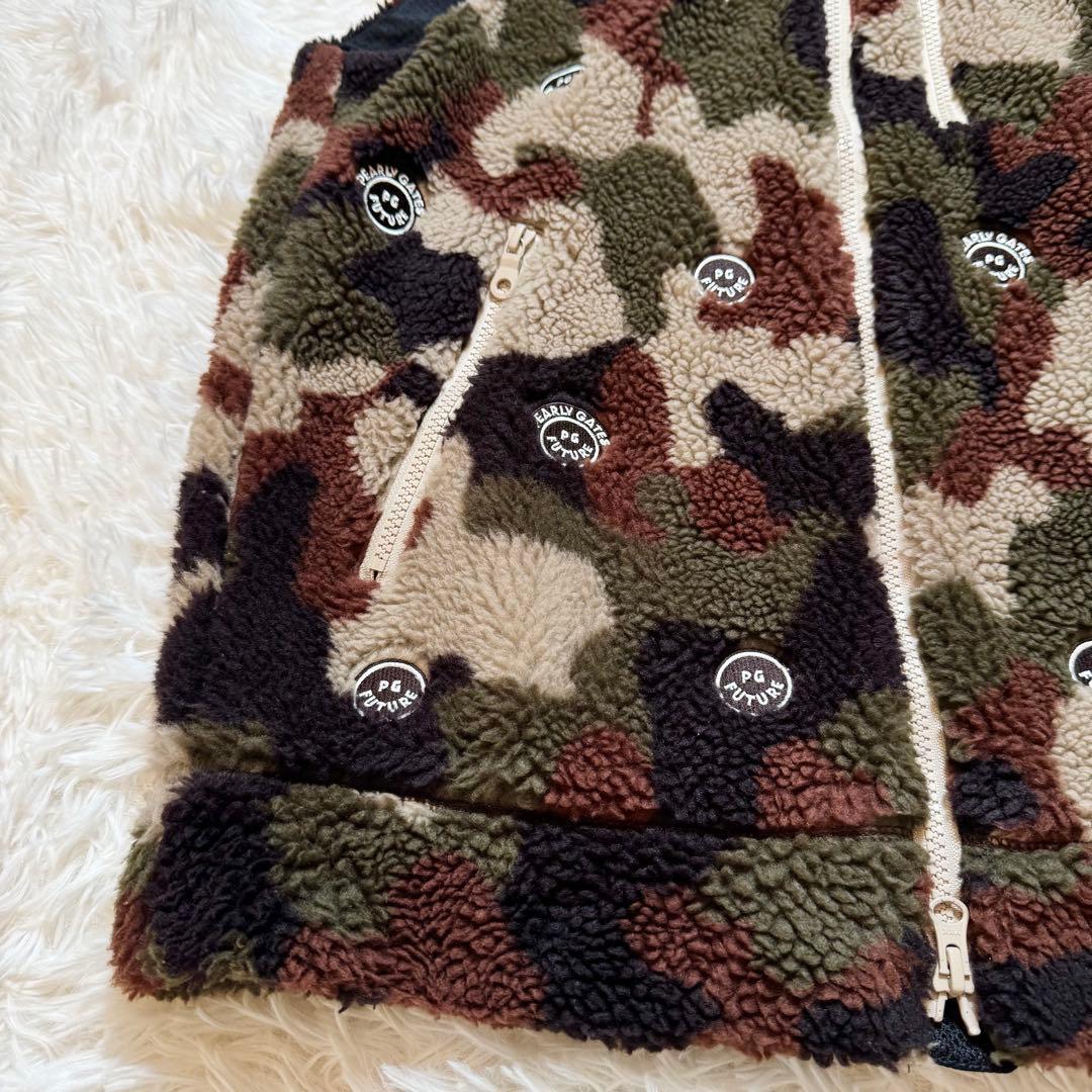lucky_h67様美品 パーリーゲイツ カモフラ ボアジップアップベスト 近年