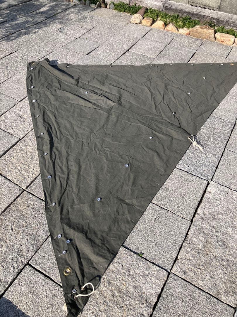 スウェーデン軍幕　初期グレー4枚　ポール付き