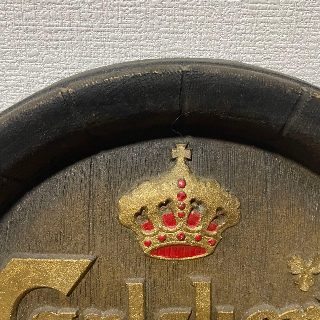 Carlsberg ビールトレイ　アンティーク　樽型壁掛け　看板　インテリア