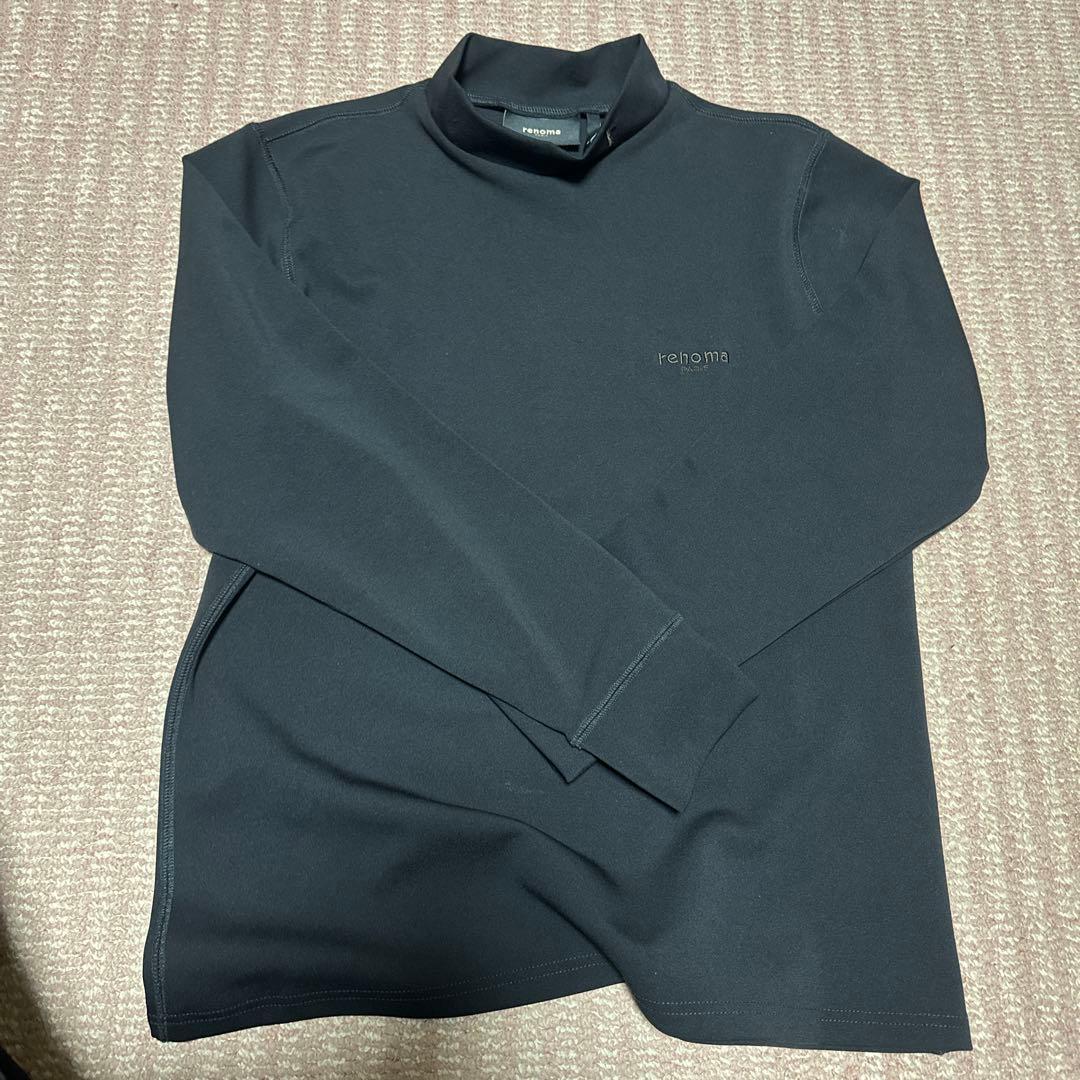 renoma ブラック モックネック　S相当　ユニセックス　ゴルフウェア　レノマ