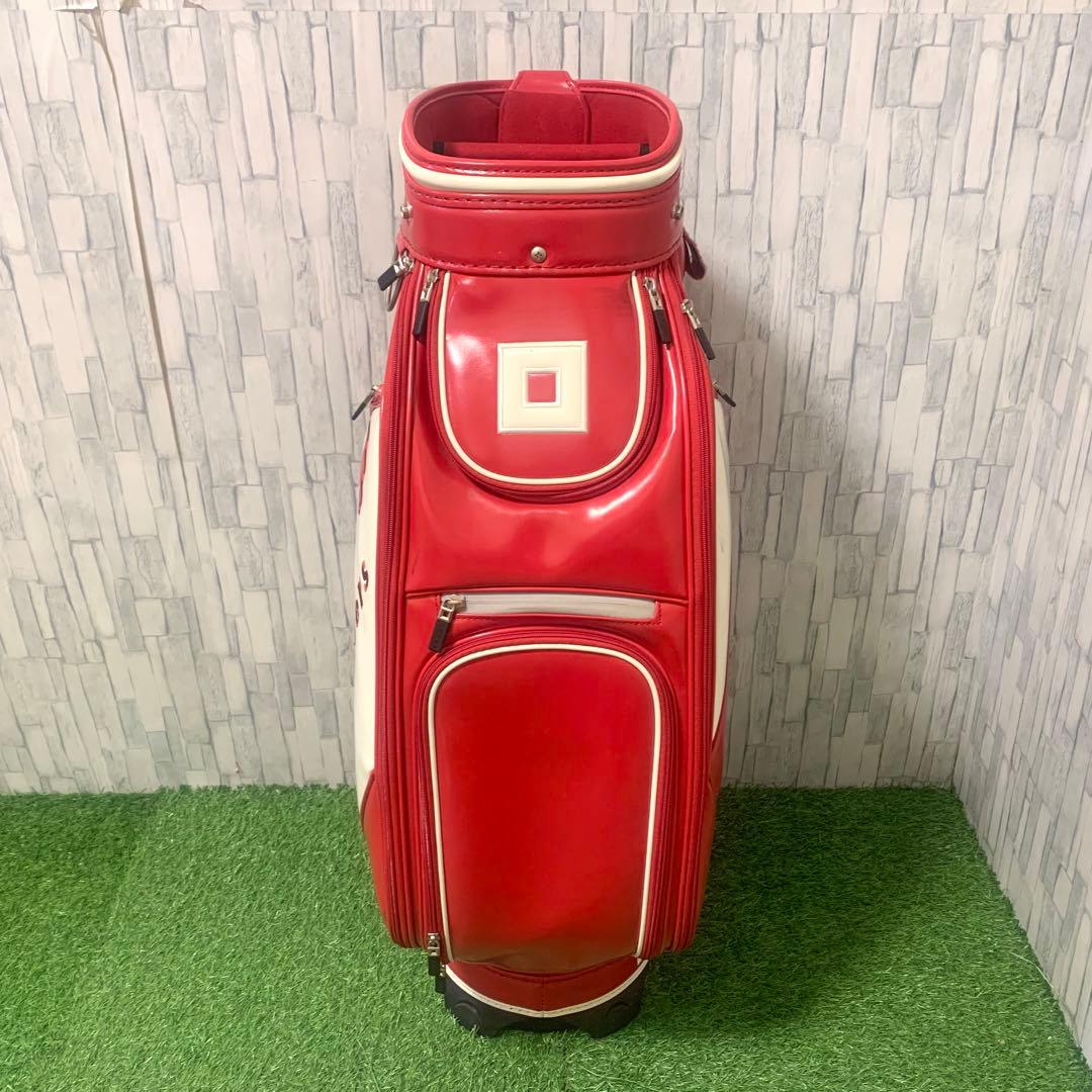 良品 ONOFF/オノフ プロモデル 3点式高級キャディバッグ 赤白 レッド