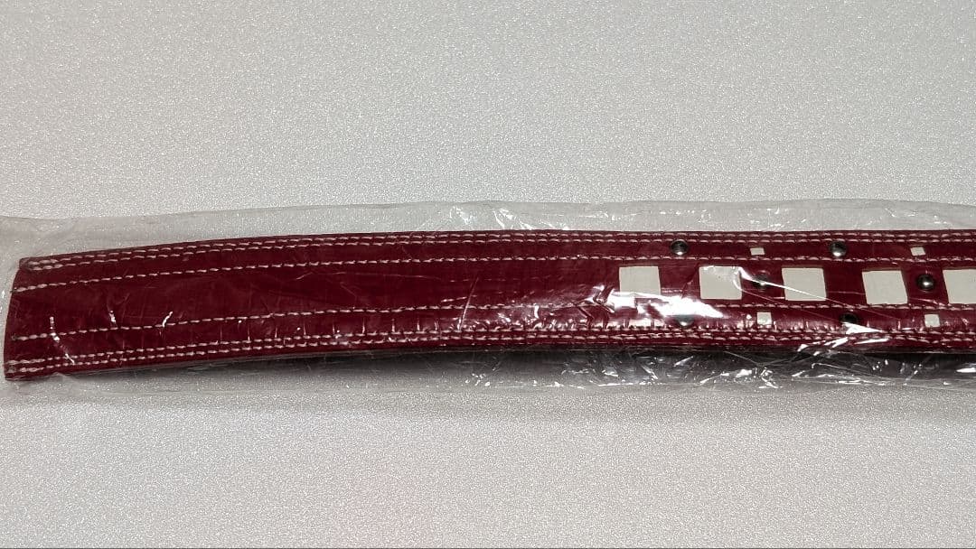 BELT FACTORY 赤白 牛革 ベルト P-58