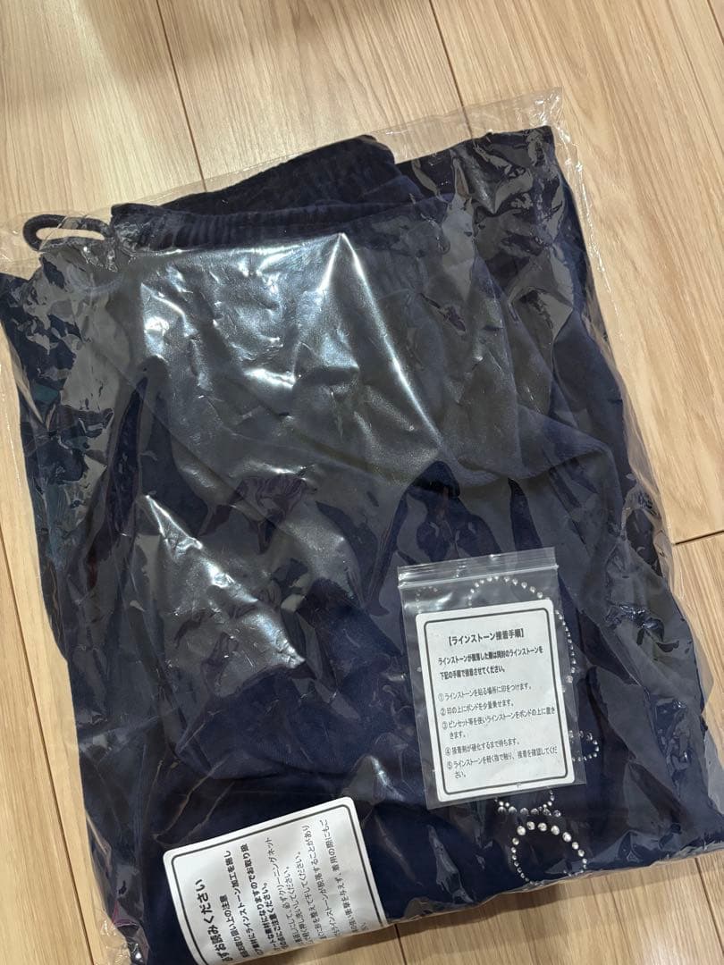 BLACKPINK ベロアロングパンツ（NAVY）L