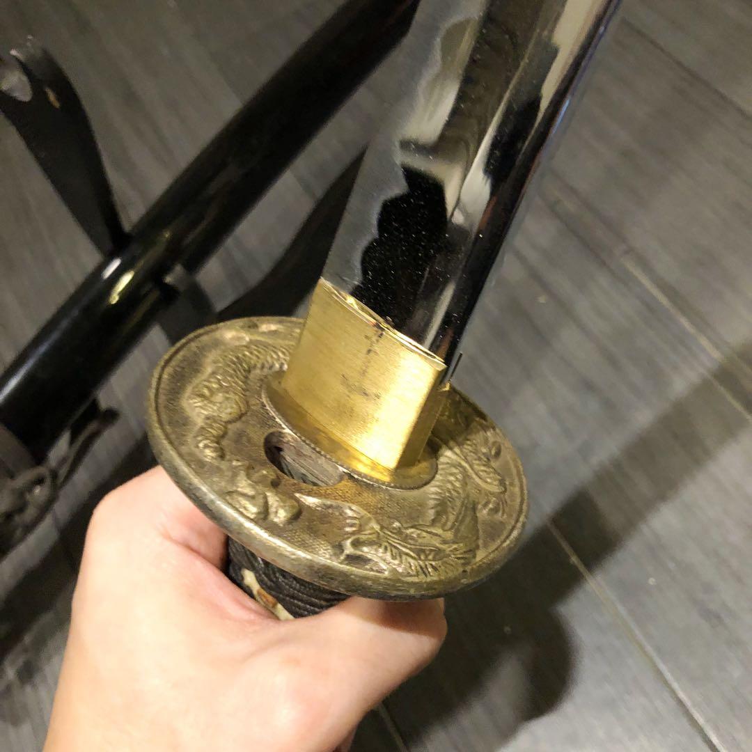 高級模造刀　黒拵え　居合刀　太刀　本格模造刀