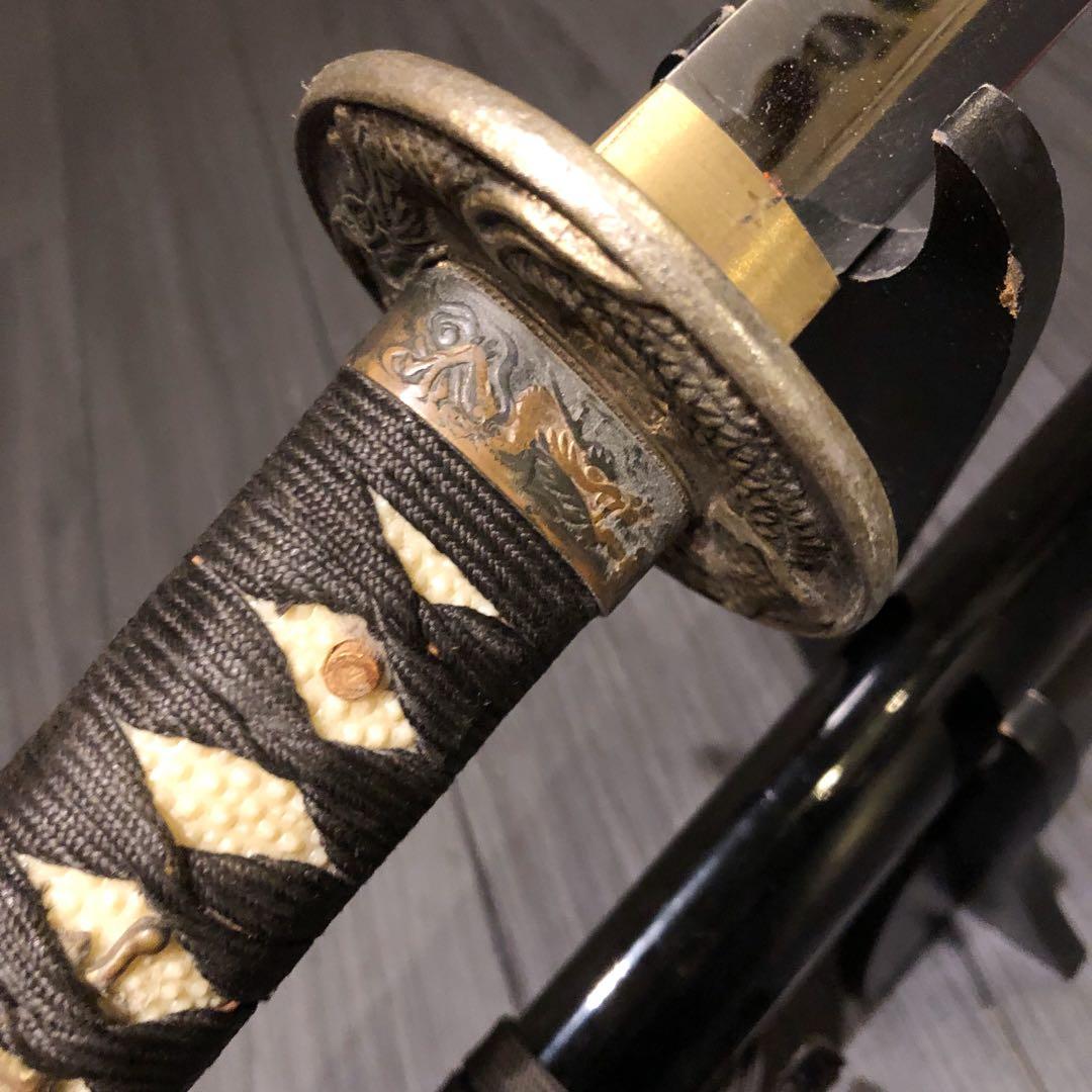 高級模造刀　黒拵え　居合刀　太刀　本格模造刀