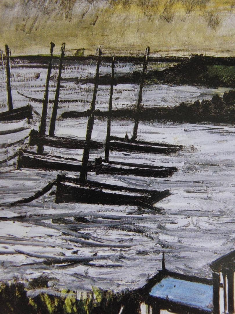 ベルナール・ビュッフェ、【海辺の舟】、希少な額装用画集より、厳選、新品額装