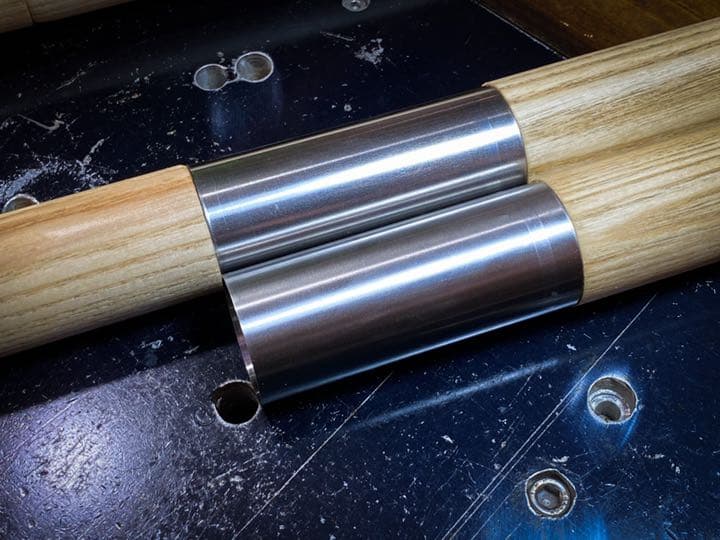 ウッドポール210㎝ボルト固定式ステンレスパイプ仕様3本継2本1セット