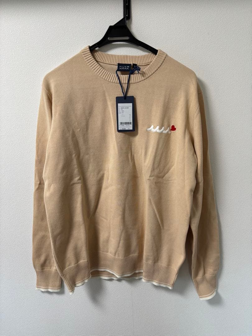 <新品未使用>muta バイカラー クルーネックセーター BEIGE