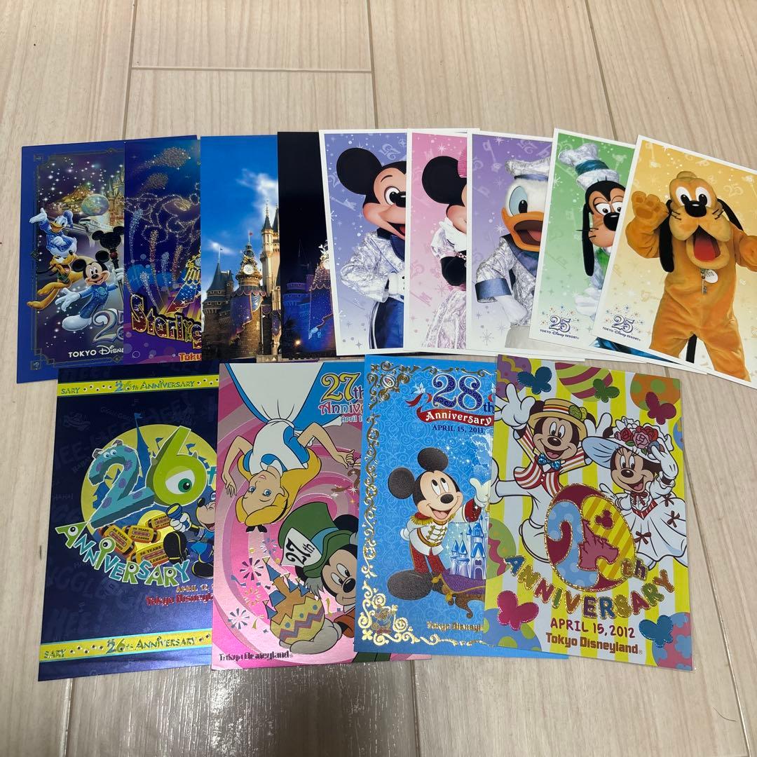 ディズニーポストカード　ディズニー周年ポストカード　ディズニーランド