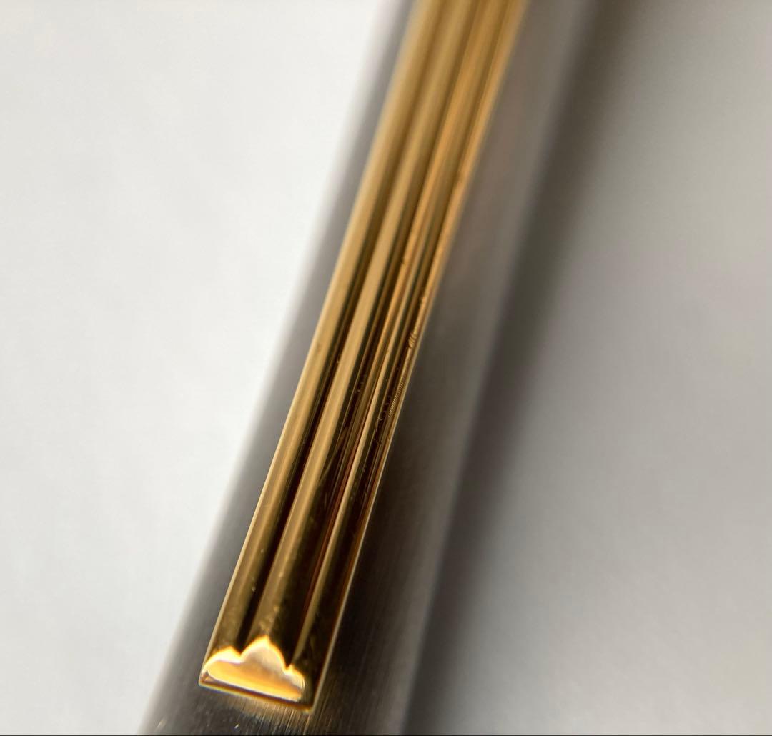 カルティエ　マストドゥ　ストライプ　ブラッシュド　メタル　ゴールド　ボールペン