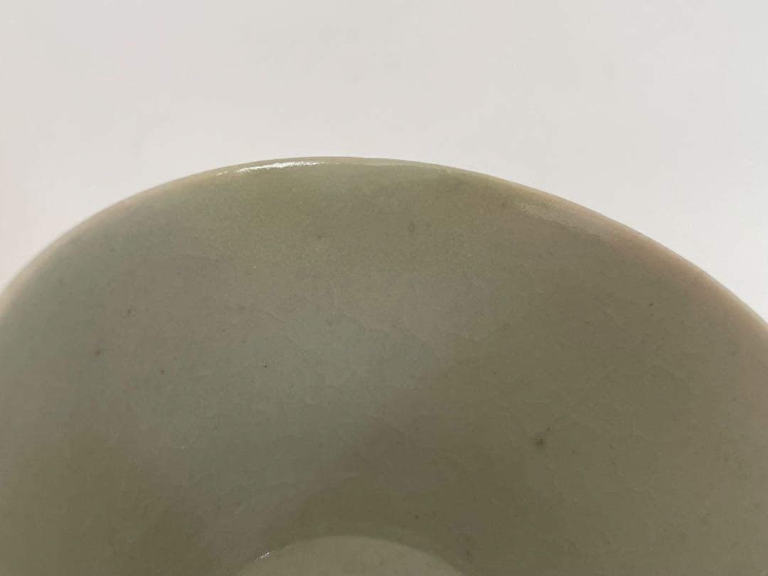 骨董　古伊万里　染付　草花文様　蕎麦猪口　高台付　縁共色直しあり