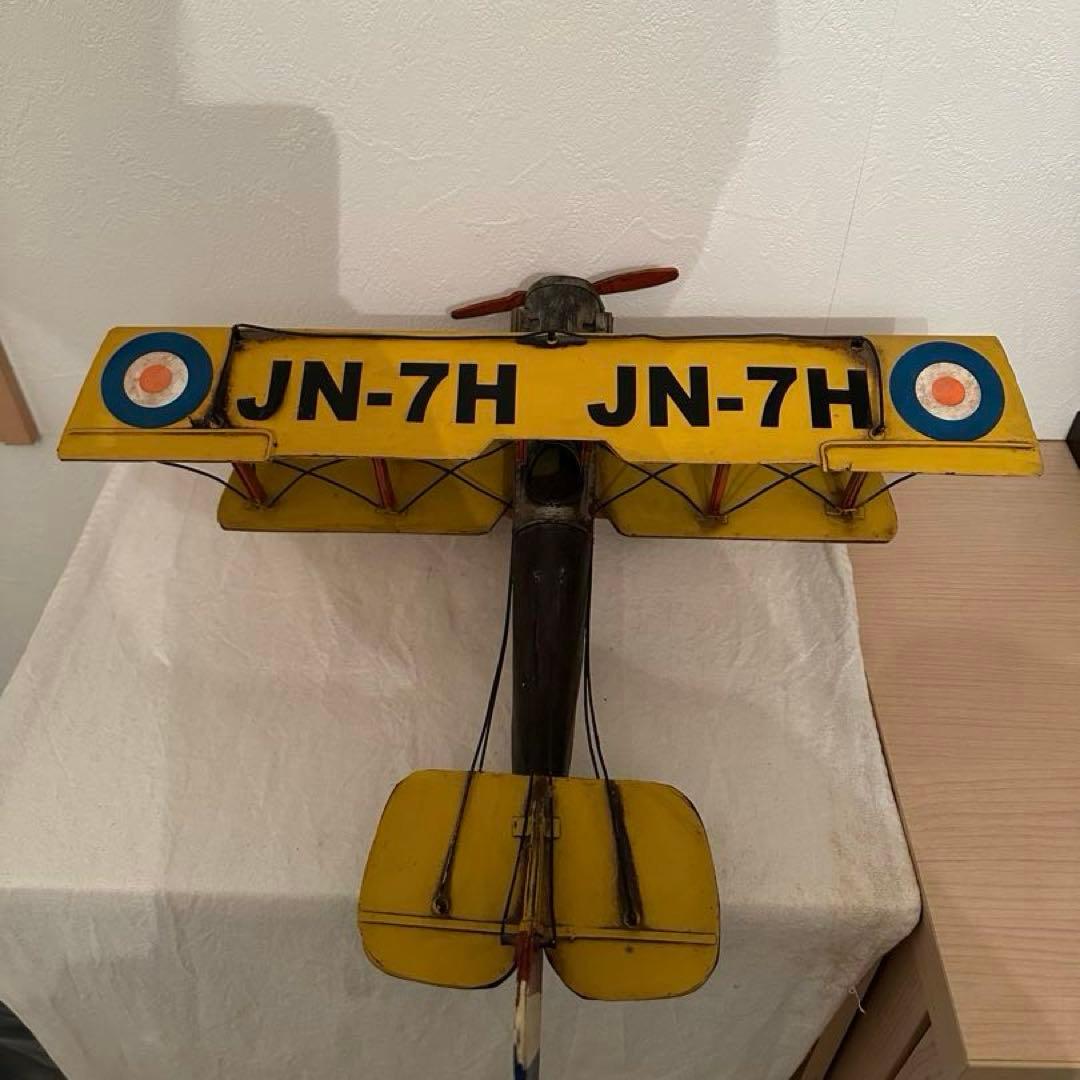 ブリキのおもちゃ 飛行機 複葉機 JN-7H