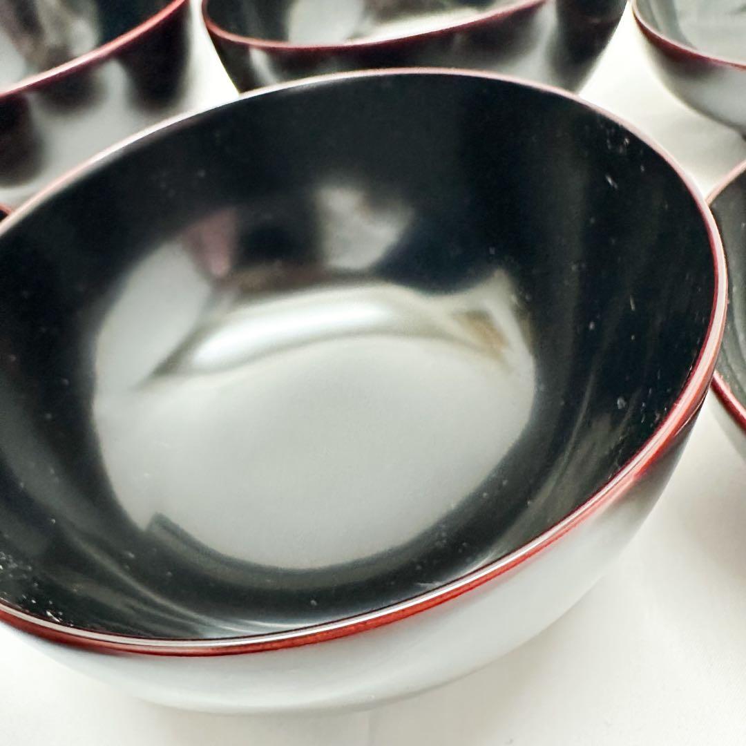 未使用 輪島塗 吸物椀 5客セットとお盆 艶消し 溜蝋色 希少 共箱付 高級品