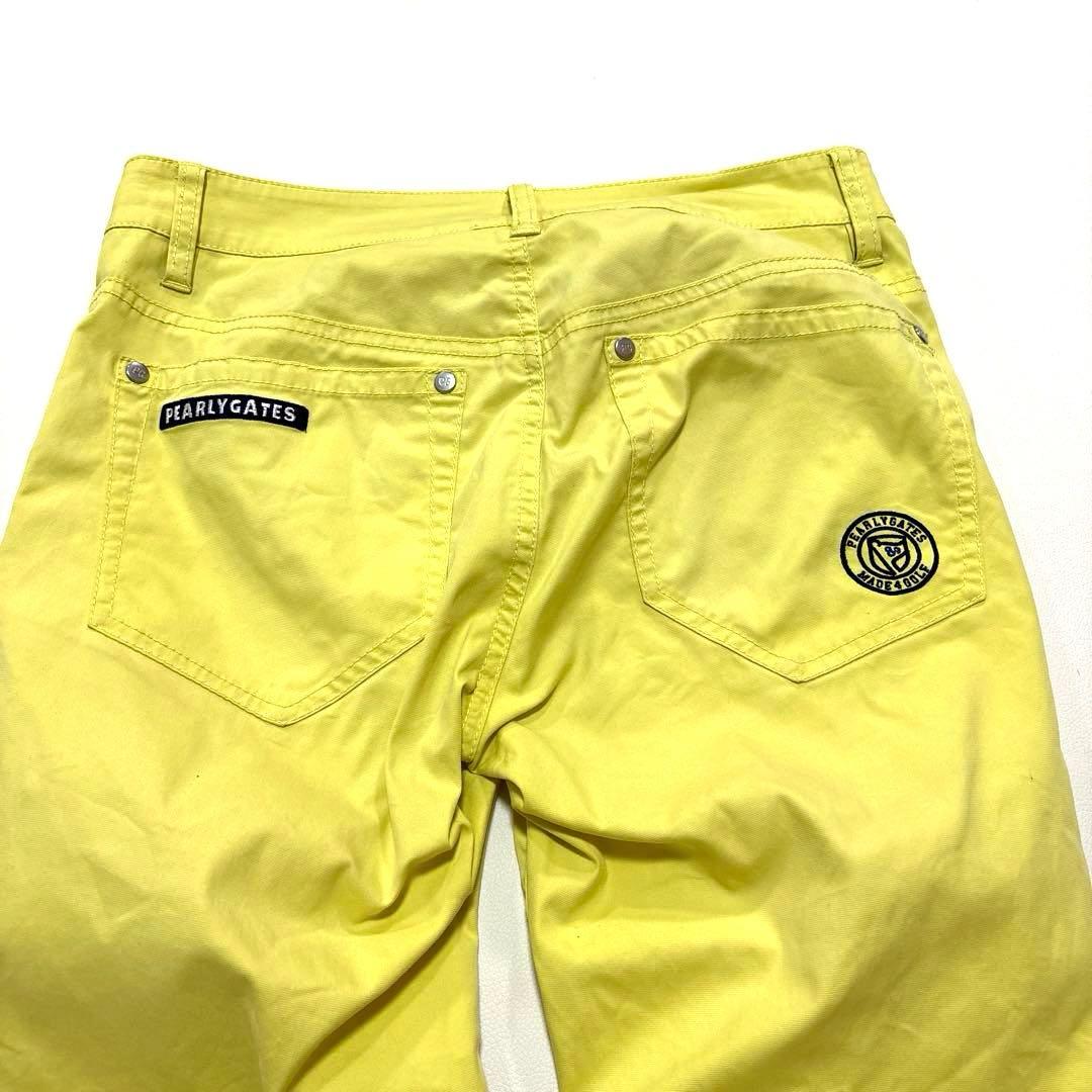 パーリーゲイツ　0/S ロングパンツ　イエロー系　バックロゴ　春夏　レディース