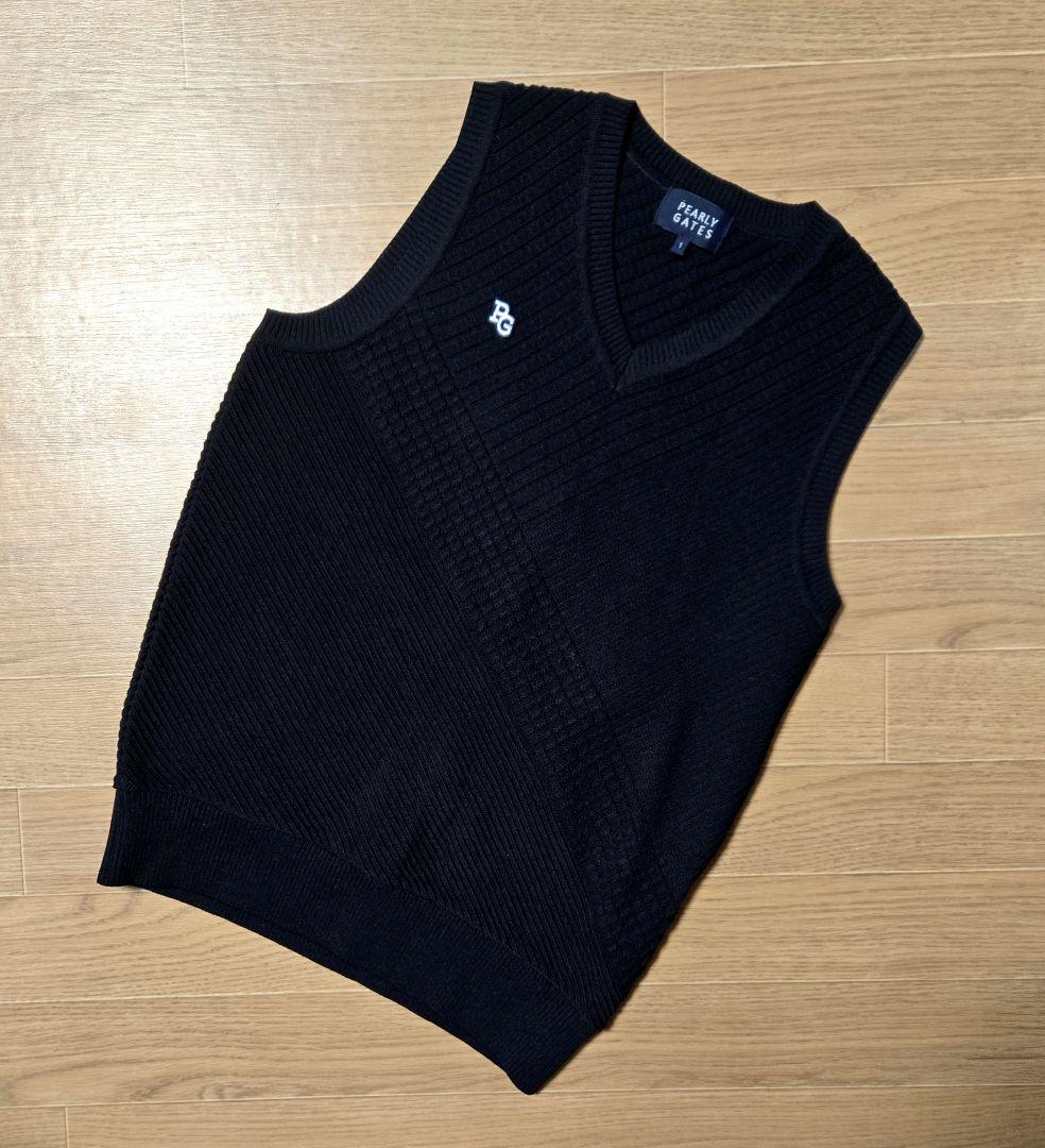 ❣️新品未使用❣️PEARLY GATESネイビー バックロゴニット ベスト❣️