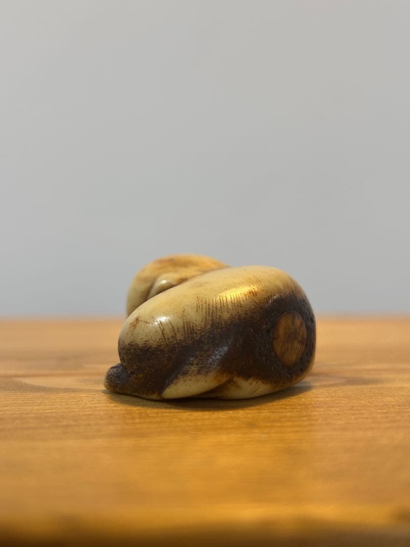 【希少】犬　時代提物 根付 銘有り　アンティーク　印籠