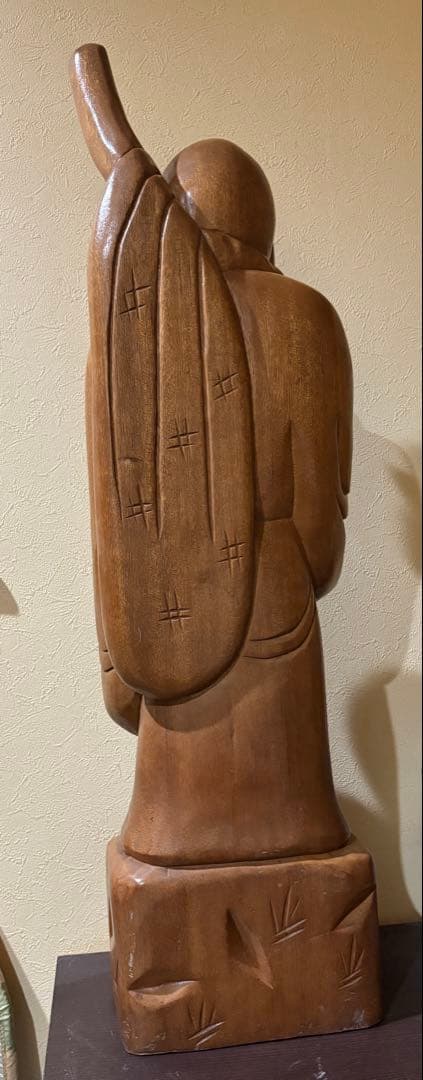 超大型 布袋様　仏像 七福神 高さ約91.5cm横幅:約25.5cm木彫　20万