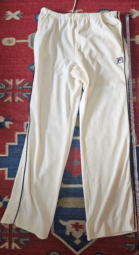 1980s FILA ベロアトラックスーツ（上下）　 ホワイト/ダークネイビー