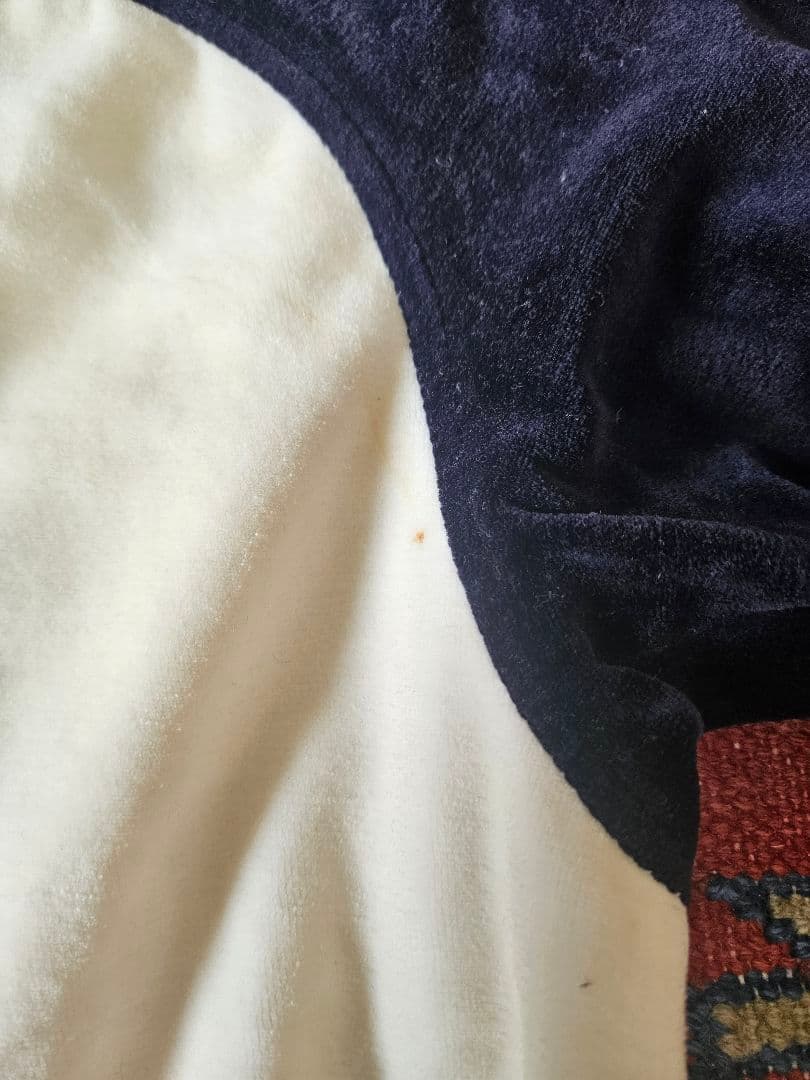 1980s FILA ベロアトラックスーツ（上下）　 ホワイト/ダークネイビー