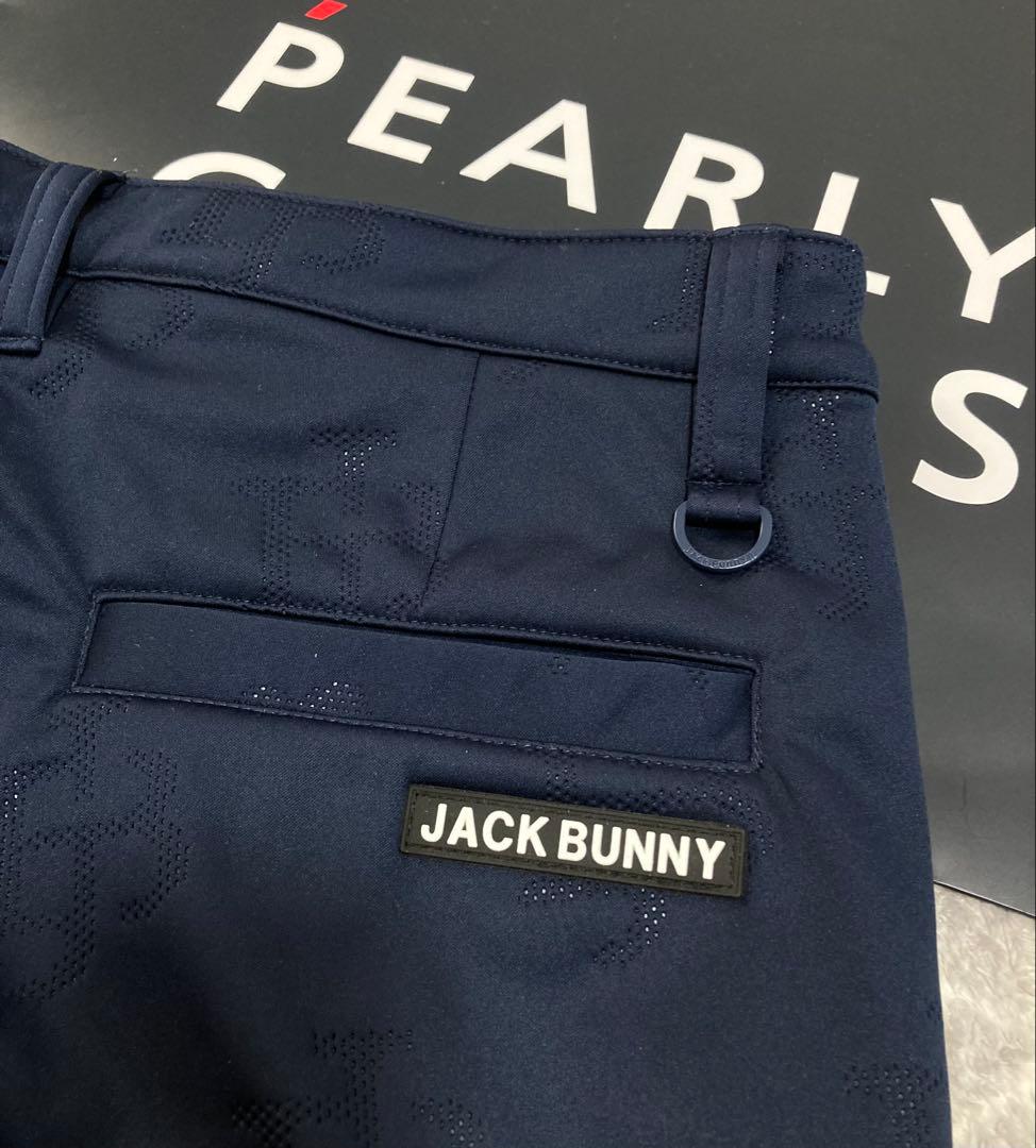 新品 ジャックバニー ピンソニック裏フリース 防風テーパードパンツ(5)L/紺