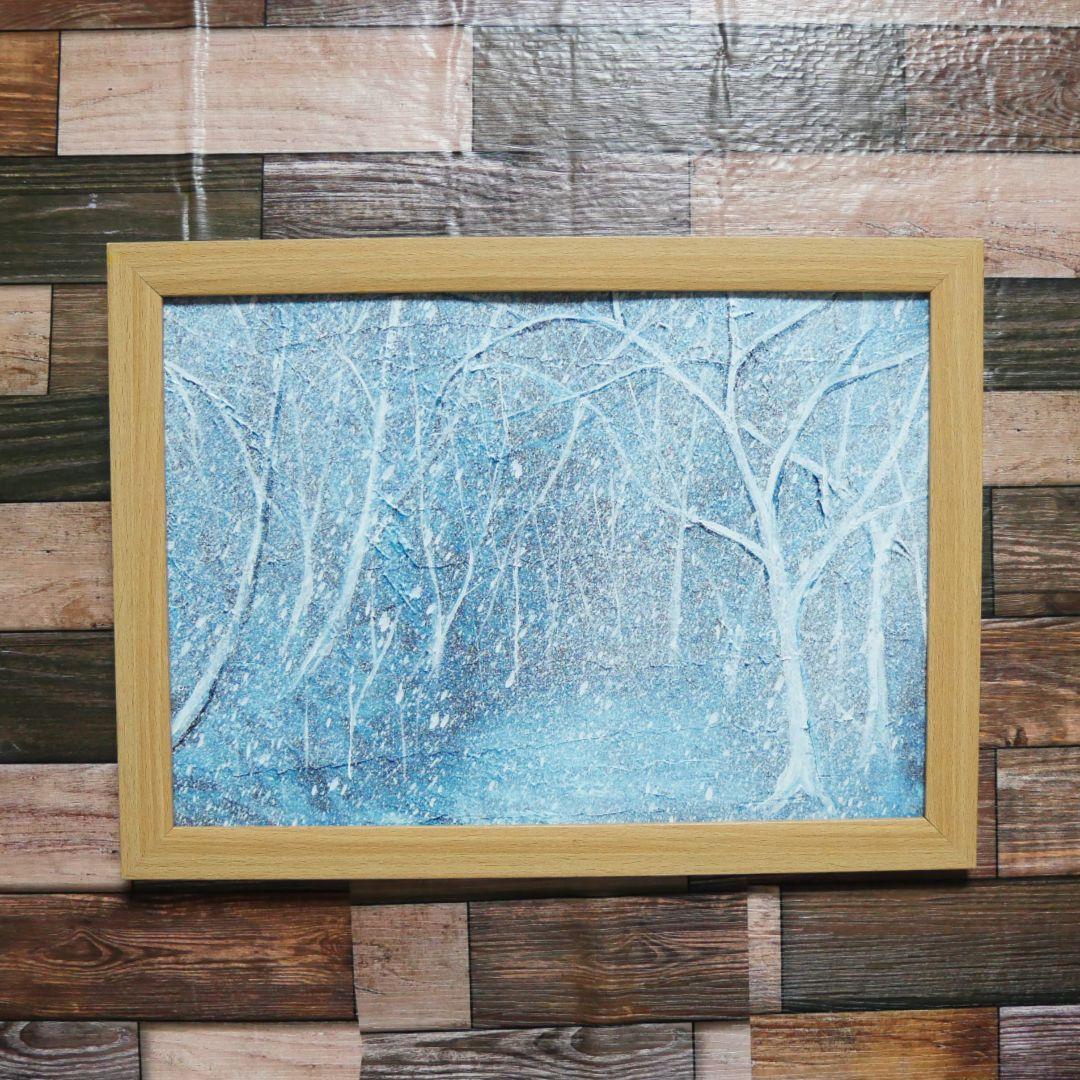 油絵 油彩 絵画 【吹雪の森】