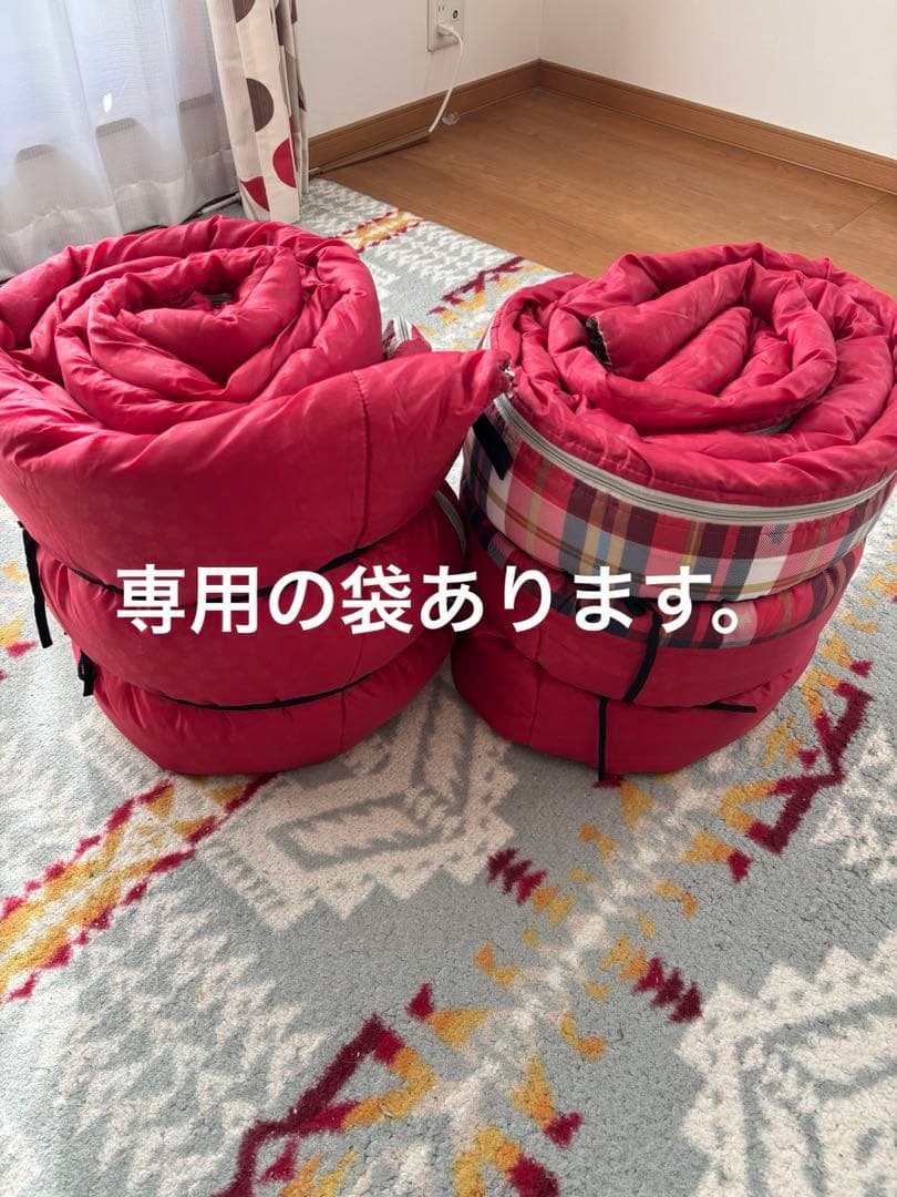 LOGOS ダブル寝袋 赤 チェック柄