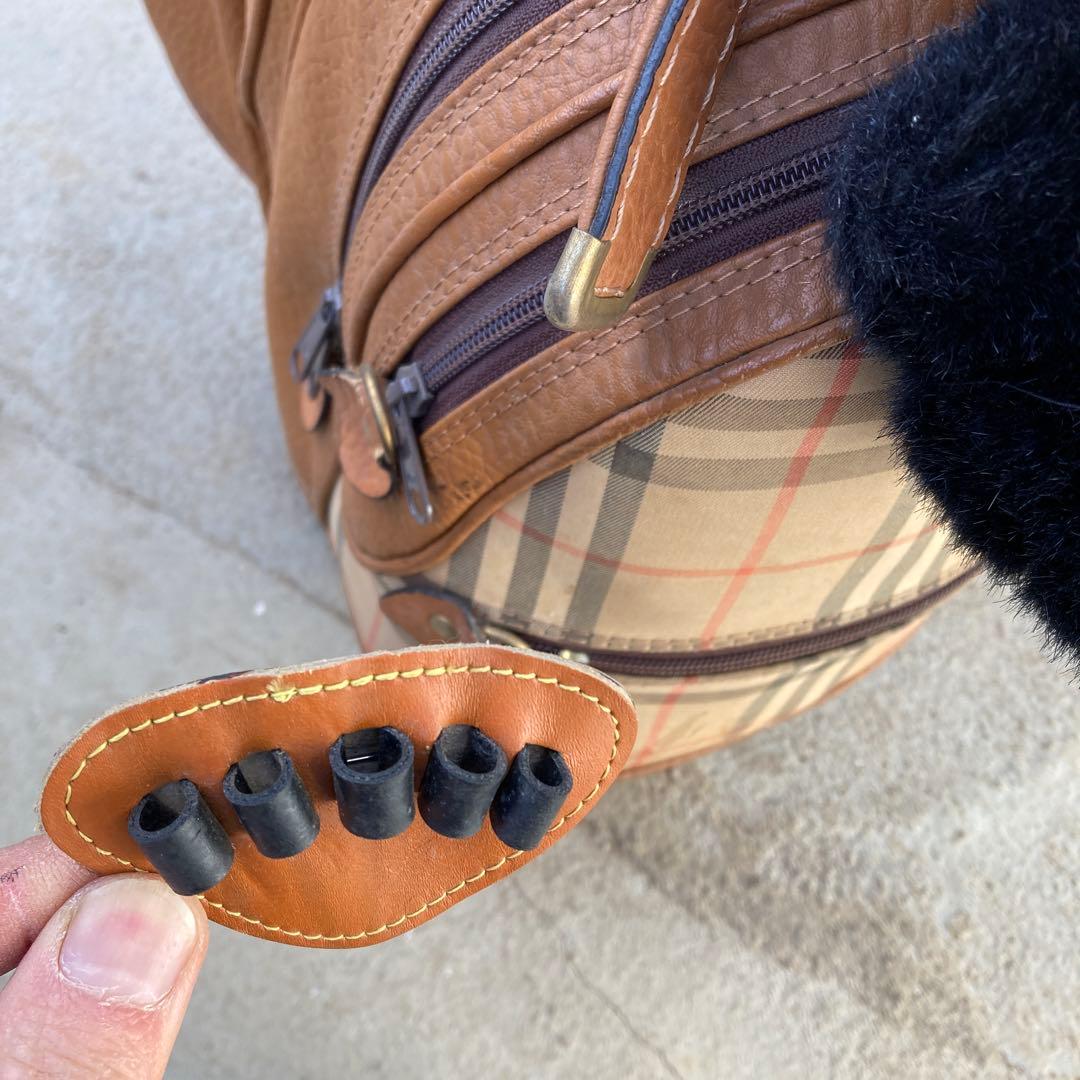 ‏*ﬞ様 Burberry 本革 ノヴァチェック柄 キャディバッグ ゴルフバッグ