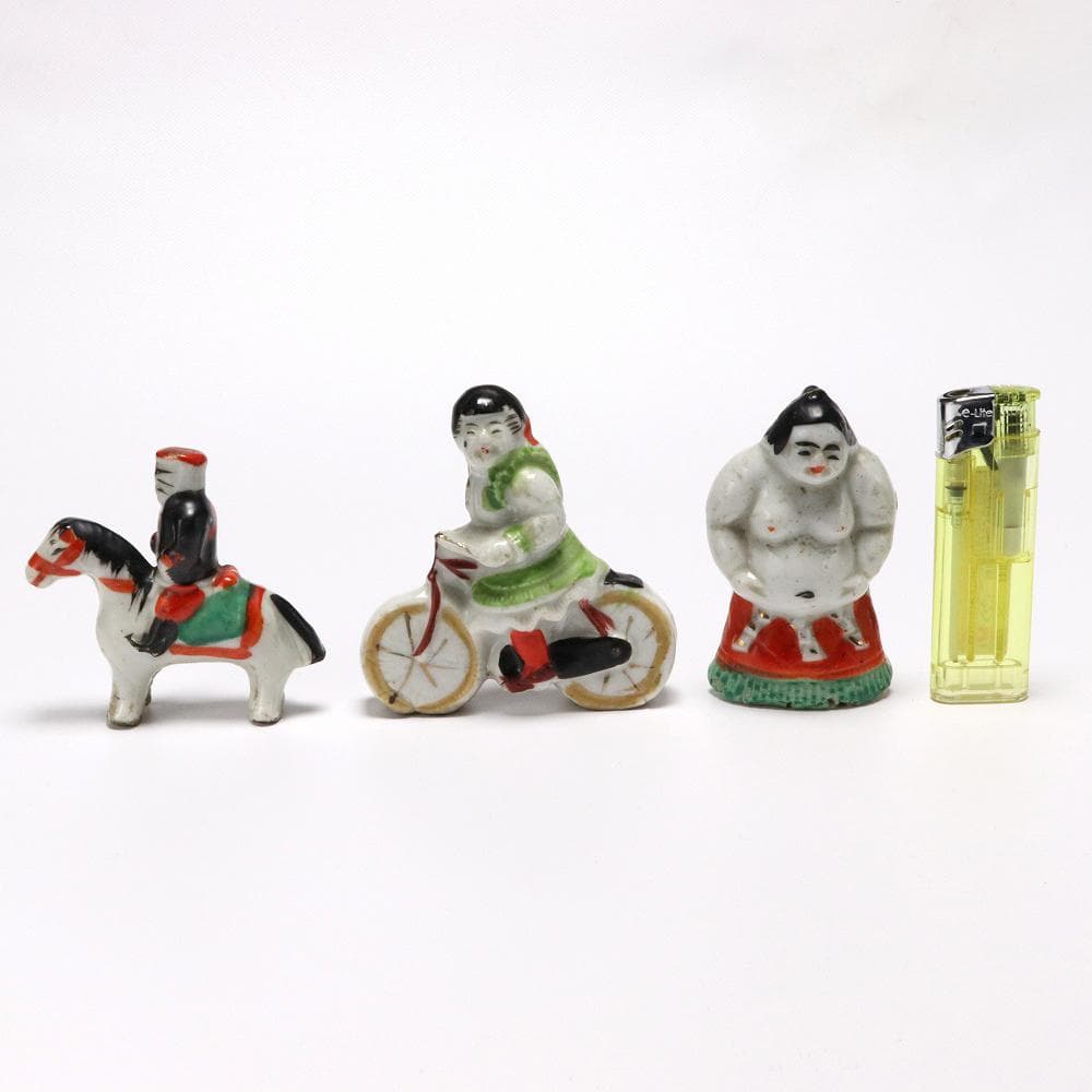 191B 磁器人形 力士 兵隊 女の子 当時物 昭和レトロ 高さ8.5㎝