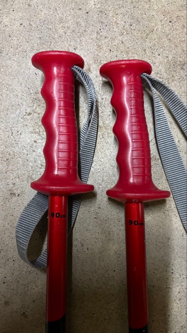 子供用　Carv X Pale スキーセット 赤 黒 スキーポール付き