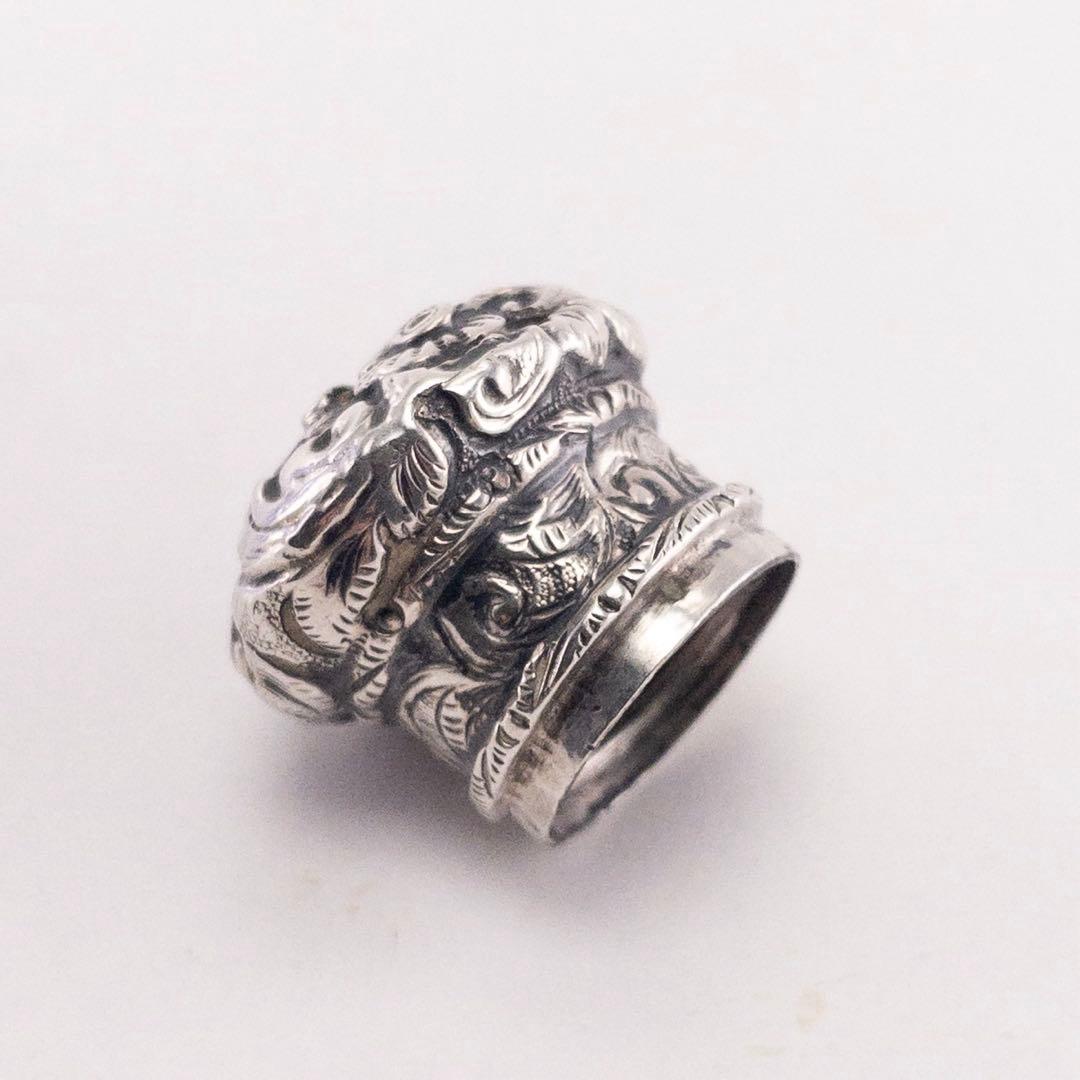 英国製 純銀蓋 19世紀 アンティーク ブルー カットグラス 香水瓶