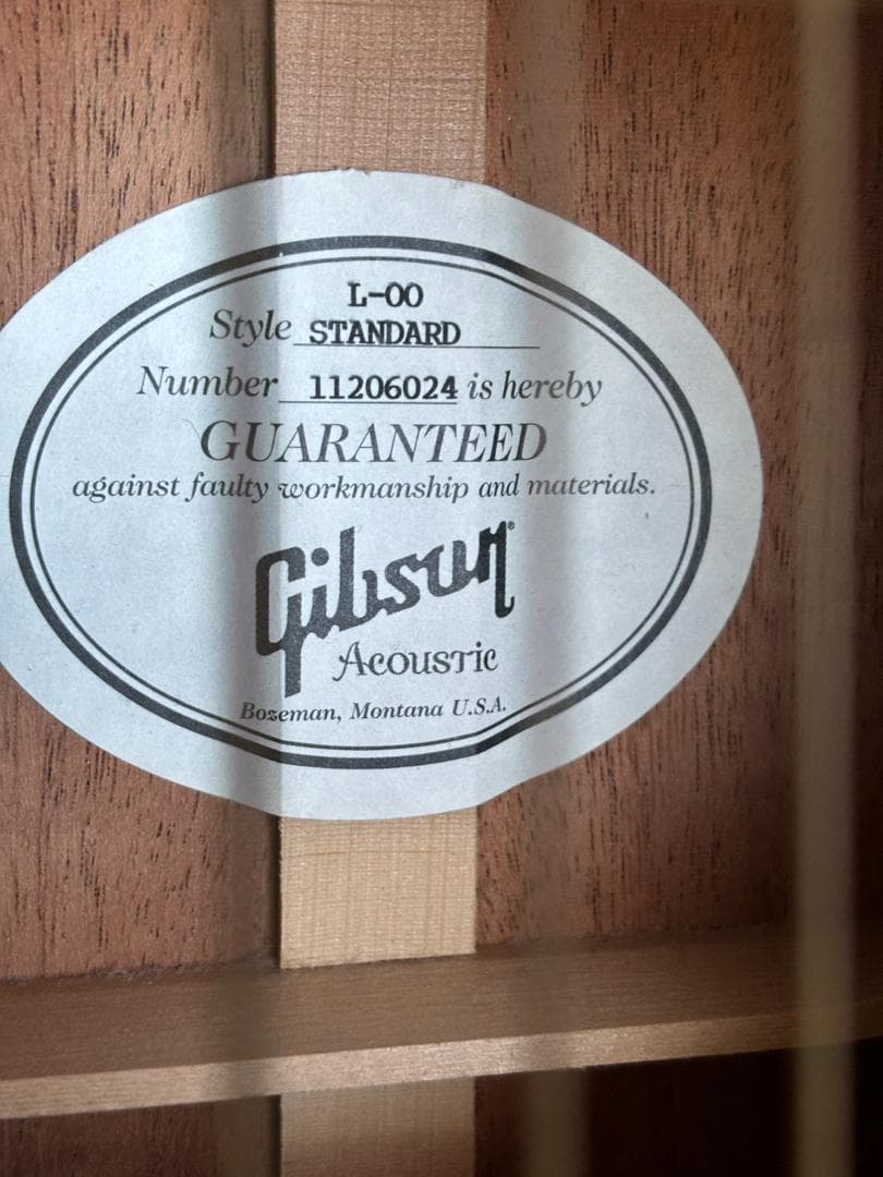 【美品】Gibson L-00 Standard 2016年 純正ハードケース付
