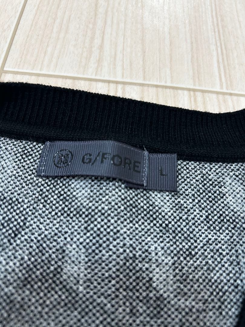 G/FORE ジーフォア ゴルフ ニットベスト 総柄 ブラック 黒 Lサイズ