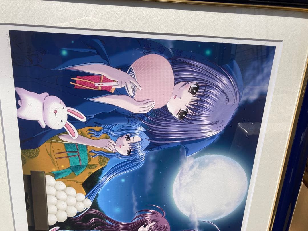 西又葵　版画　MOON LIGHT ミクスドメディア　状態難