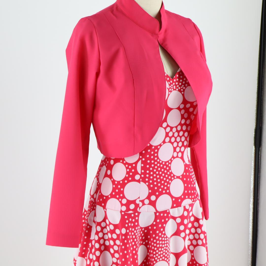 【美品 フラメンコ衣装】鮮やかピンク×水玉 アトリエ貴美恵 ドレス ボレロ