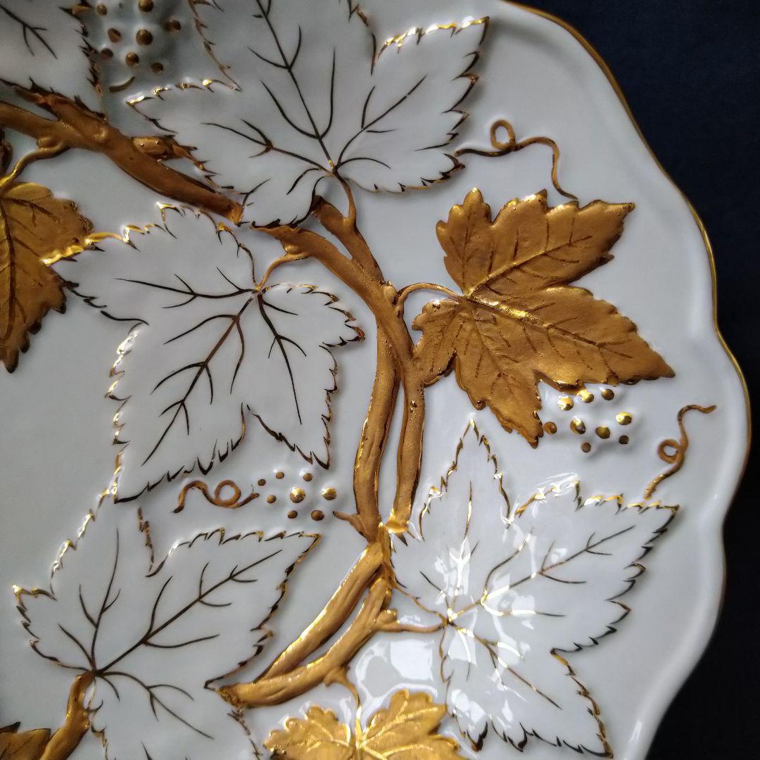 ✤1924年以前✤2級品マイセン✤『金彩オーバルレリーフ皿』