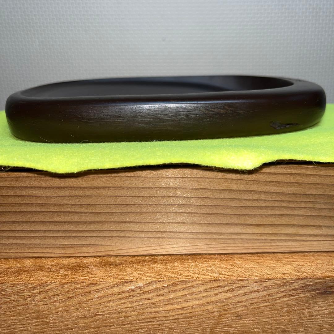 ⭕️紅渓石硯　二代目　羊堂　6寸大　彫刻入小判型硯　記念品　昭和56年作品　希少