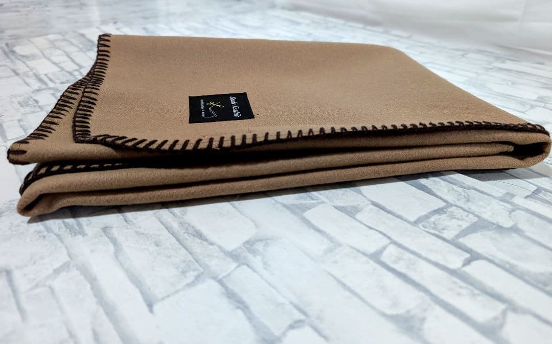 新品未使用 高級ラムウール100％ ブランケット キャメル 大垣ファクトリー