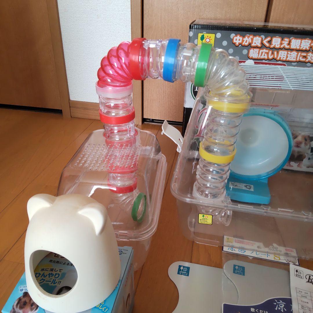 大量 2頭飼えます ハムスター飼育セット ケージ ホイール ヒーター 等