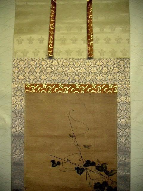 ♥掛軸　日本画　【 森村 宜稲 】　花鳥図　掛け軸　桐箱付き　骨董品