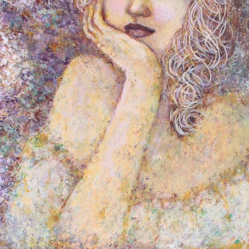 「紫陽花」アクリル画 原画 F6 キャンバス 額なし